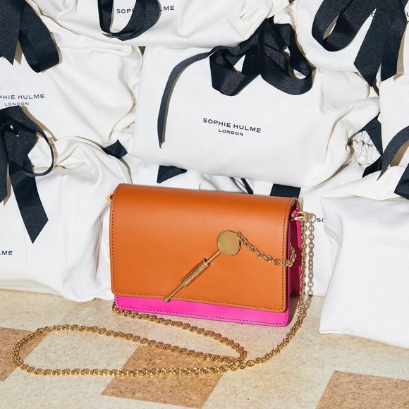 Sophie Hulme Orange and Pink Micro Cocktail Stirrer Bag Limited Edition - Picture 2 of 7